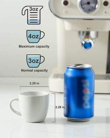 Hasense espresso cups showing easy-grip handle for comfortable sipping