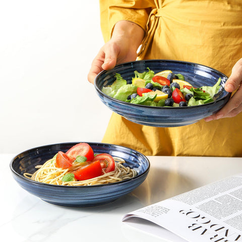 HASENSE ceramic salad bowls with 32-ounce capacity for hearty portions
