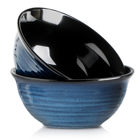 HASENSE ceramic 9-inch blue serving bowls elevate table presentation