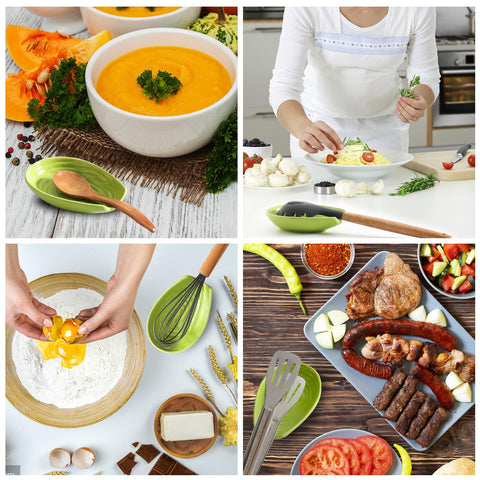 Hasense ceramic utensil rest on stovetop keeps utensils upright during cooking