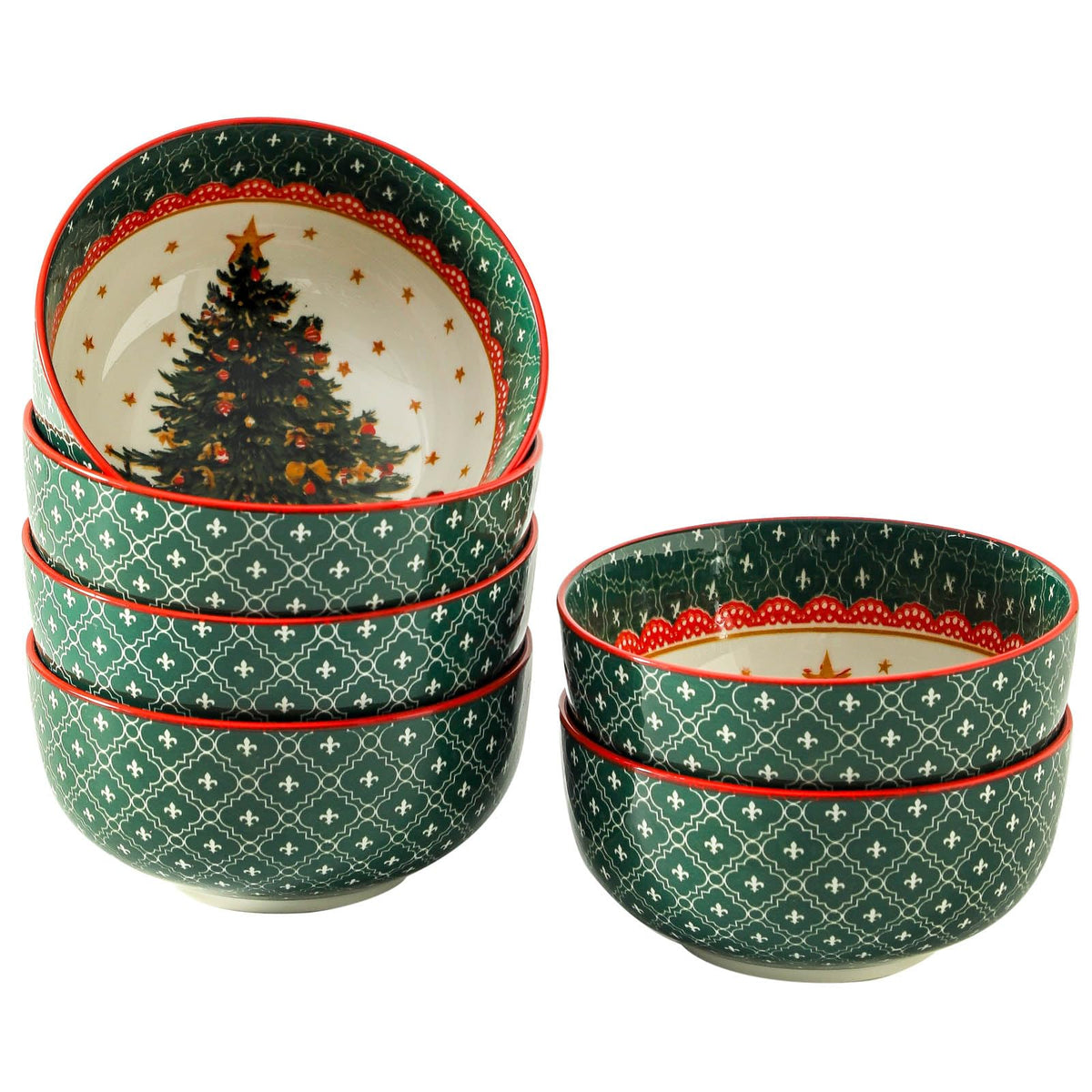 Hasense Christmas tree design bowls on a festive table for cereals and soups