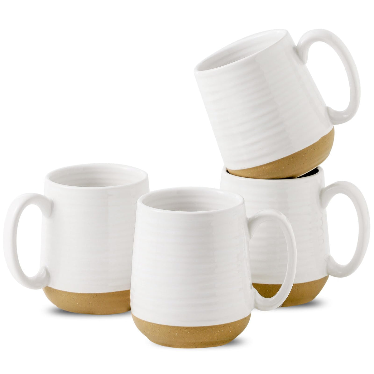 Hasense coffee mugs set of 4 front view showing 15-ounce capacity for daily coffee