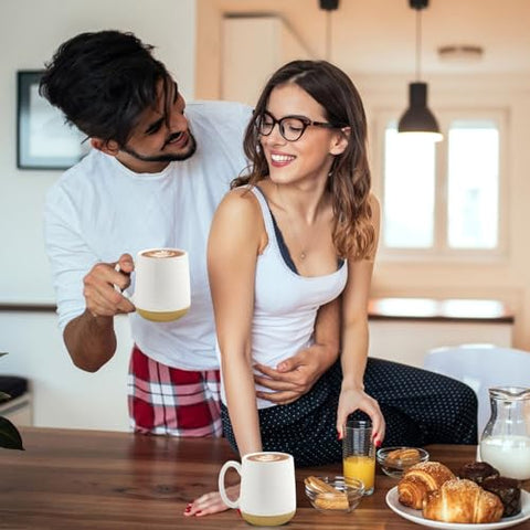 Hasense coffee mugs with comfortable handle for easy grip during morning tea or latte