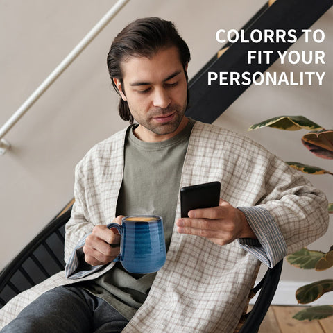 Hasense 12 oz ceramic mug maintains heat for a slower sip.