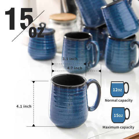 Hasense blue latte mug is dishwasher and microwave safe for easy cleanup.