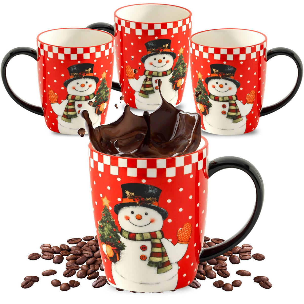 HASENSE snowman-pattern coffee mugs brighten winter mornings and elevate holiday coffee rituals.