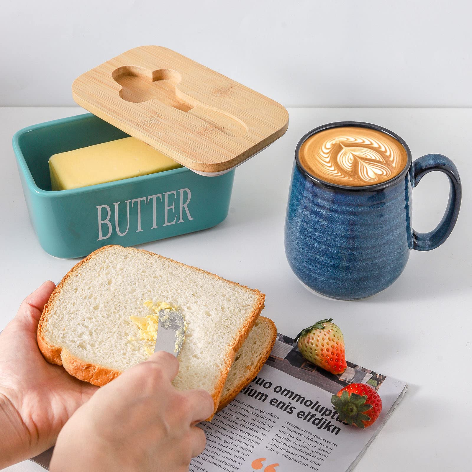 HASENSE large butter dish measures 6.5x3.9 inches for western sticks.