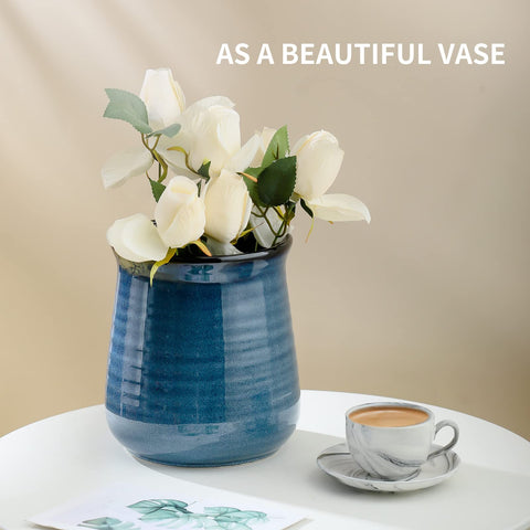 Hasense blue kitchen organizer as decorative countertop decor