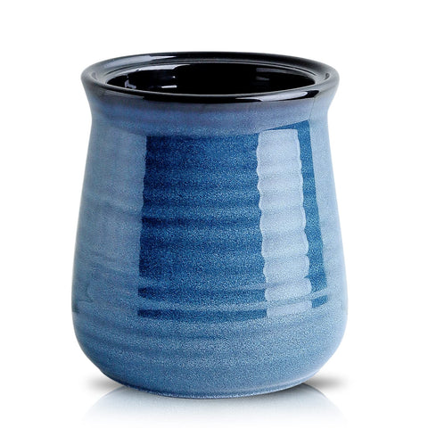 Hasense blue utensil holder front view for easy countertop access