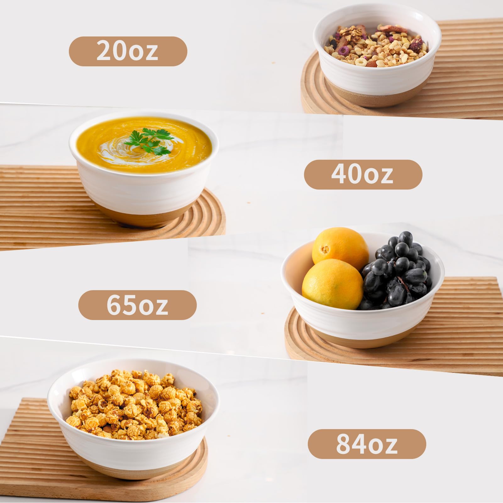 HASENSE mixing bowls nest neatly saving cabinet space.