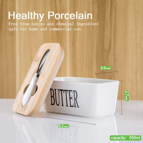 Hasense porcelain butter dish shown for durable everyday use.