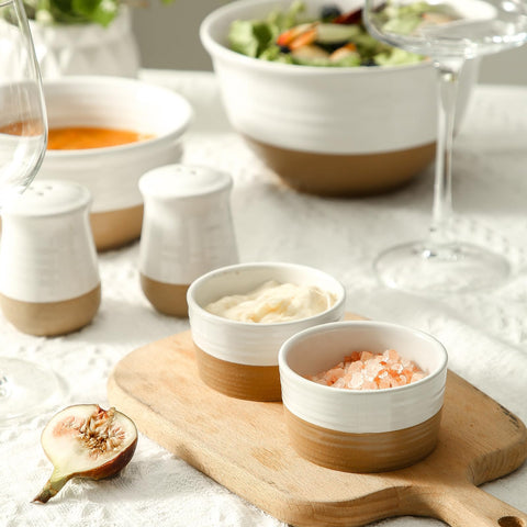 Hasense patchwork exterior ramekins elevate table presentation.