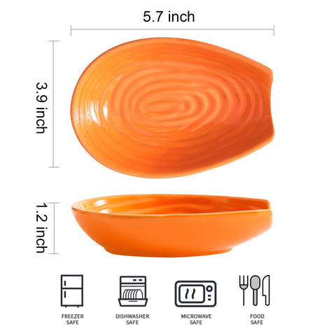 HASENSE spoon rest orange porcelain with utensils demonstrates versatile counter organization
