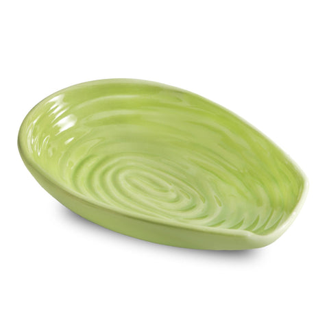 Hasense spiral-pattern spoon rest in green adds color and kitchen charm while protecting counters