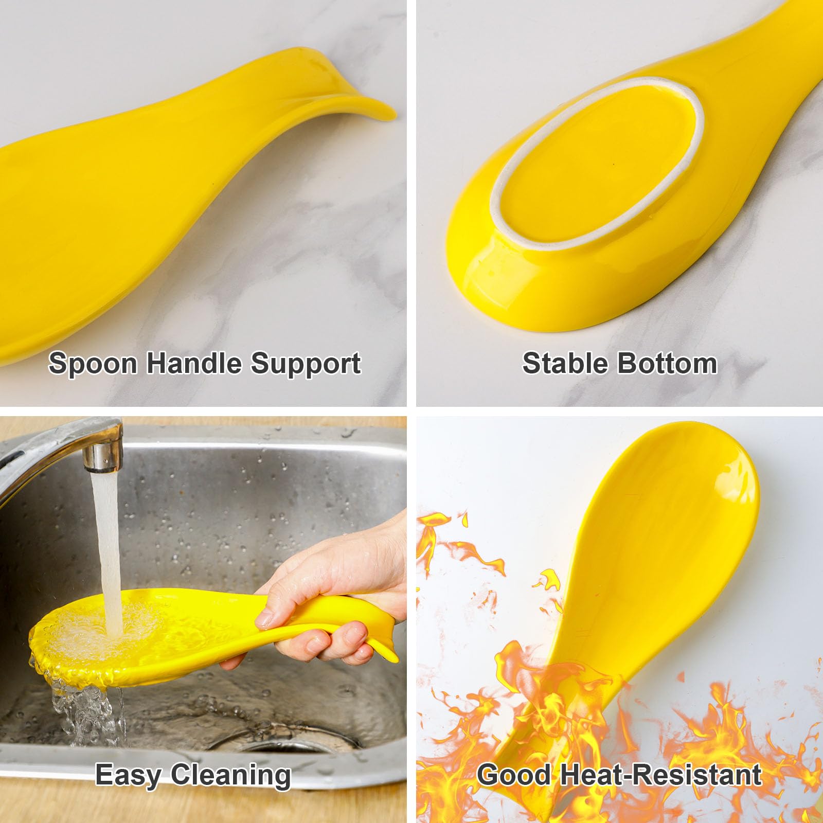 Dishwasher-safe Hasense spoon rest for quick cleanup after meals.