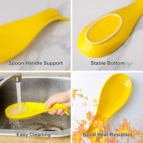 Dishwasher-safe Hasense spoon rest for quick cleanup after meals.