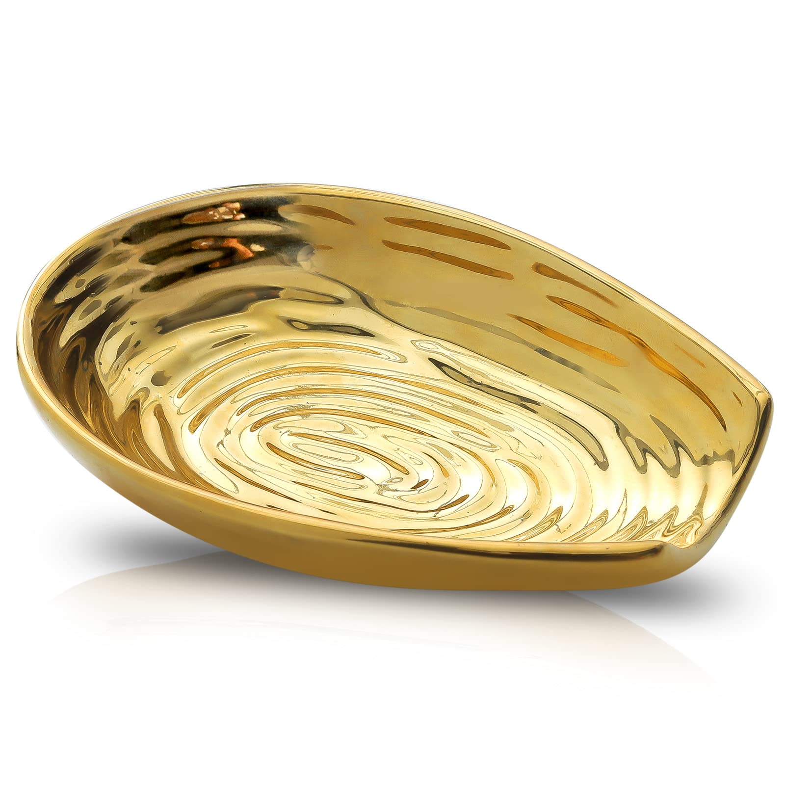Hasense spoon rest on stove top with gold ceramic finish for mess-free cooking