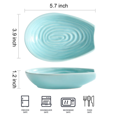 HASENSE teal spoon rest adds color while organizing utensils on the stove.