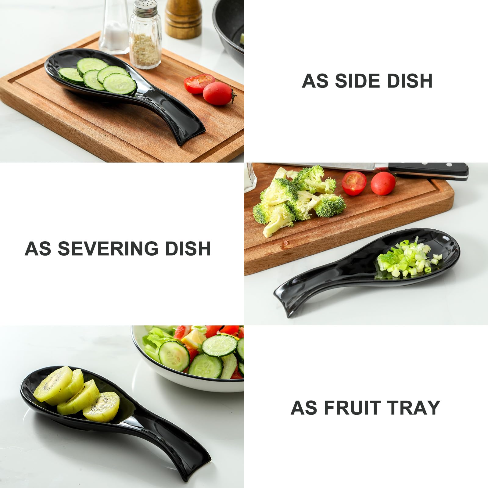 Hasense spoon rest accommodates multiple utensils without crowding on counters.