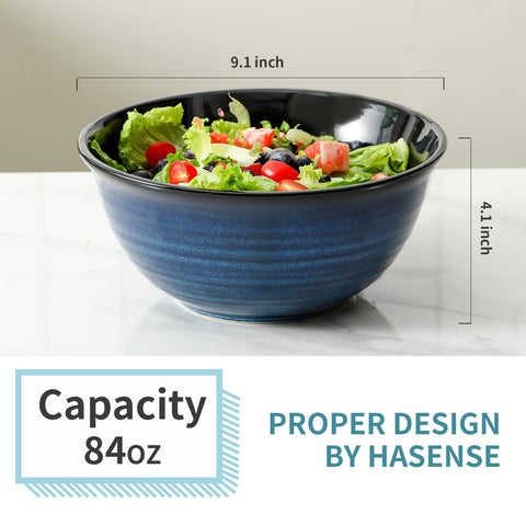 Stackable HASENSE ceramic bowls save kitchen cabinet space