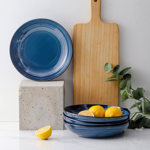 HASENSE wide shallow bowls ideal for pasta, soups, or grain bowls