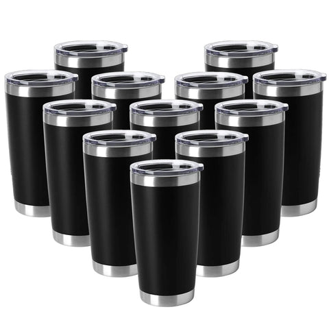 Hasle Outfitters 20oz tumbler with black lid, ideal for hot or cold drinks.