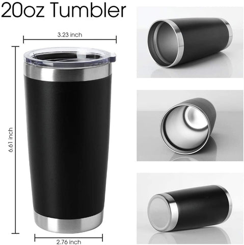Front view of Hasle 20oz tumbler showing sleek stainless steel build.