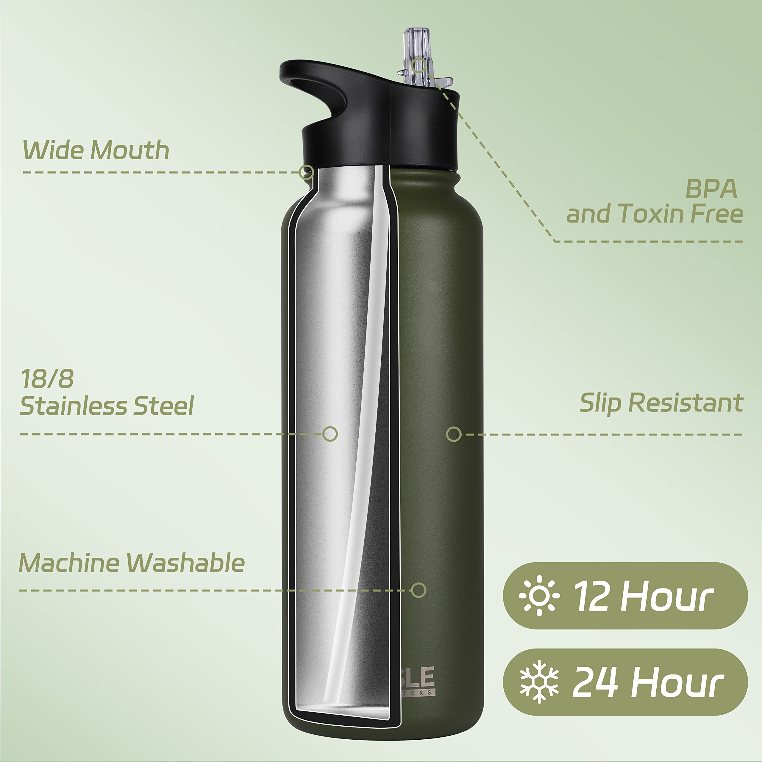 HASLE OUTFITTERS straw lid demonstrates spill-proof hydration on the go