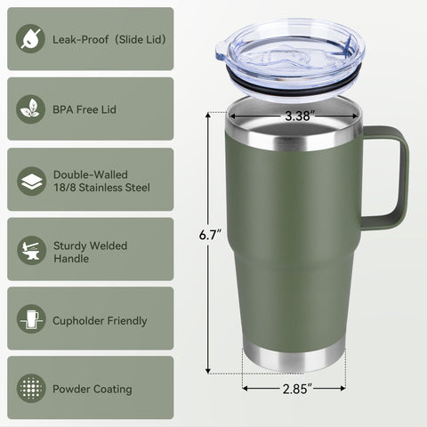 HASLE OUTFITTERS double-wall vacuum insulated tumbler keeps drinks hot or cold for hours.