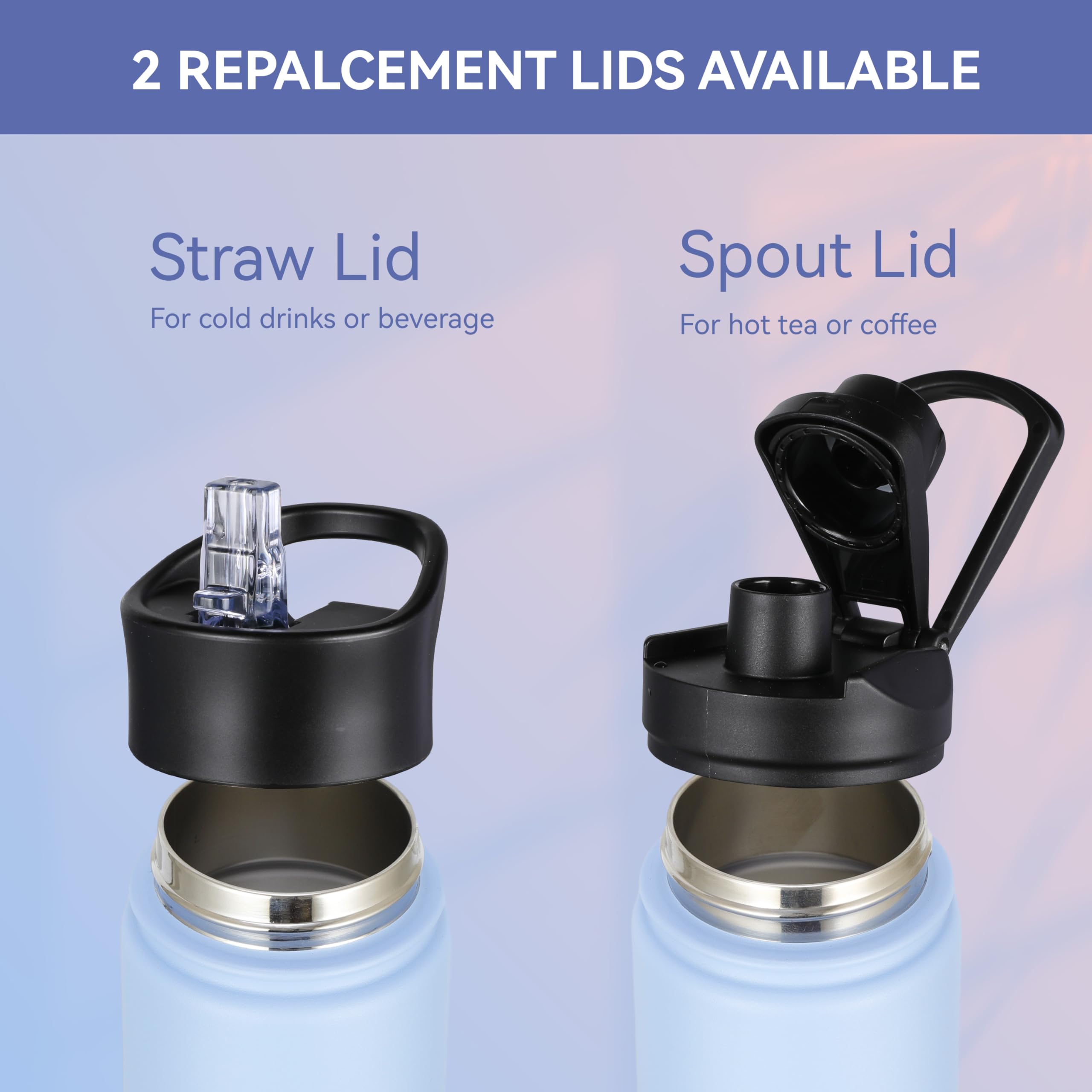 HASLE OUTFITTERS 16oz bottle leakproof cap, reliable hydration at school or outdoors.