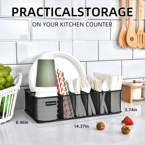 Hasuber paper plate dispenser offering quick access at parties.