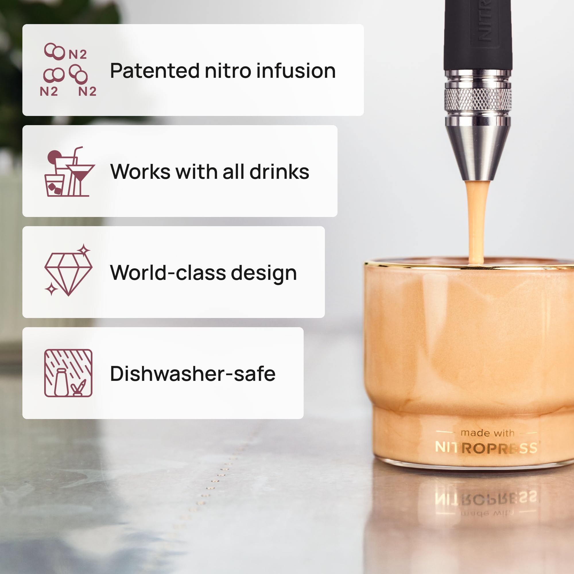 Hatfields London NitroPress on-counter setup ready for home bar experiments