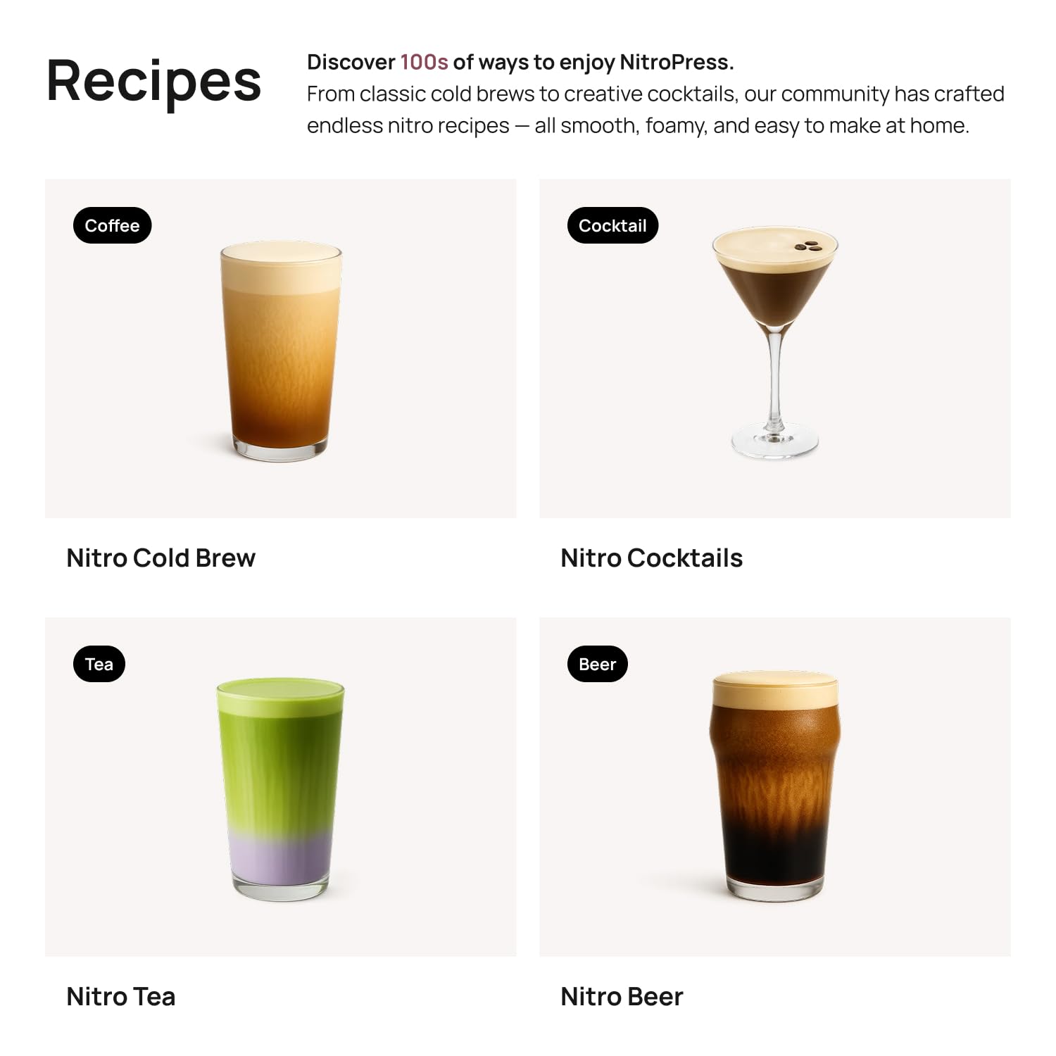 Portable, plug-free NitroPress for on the go nitro drinks