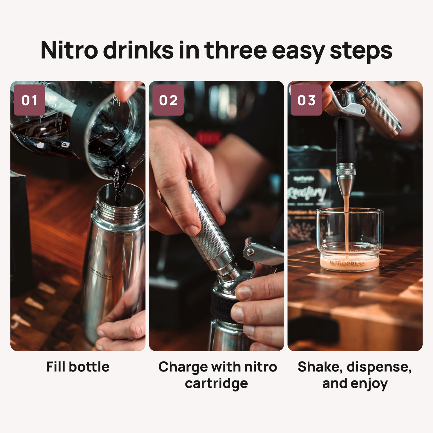 Original NitroPress cartridge design with three N2 canisters
