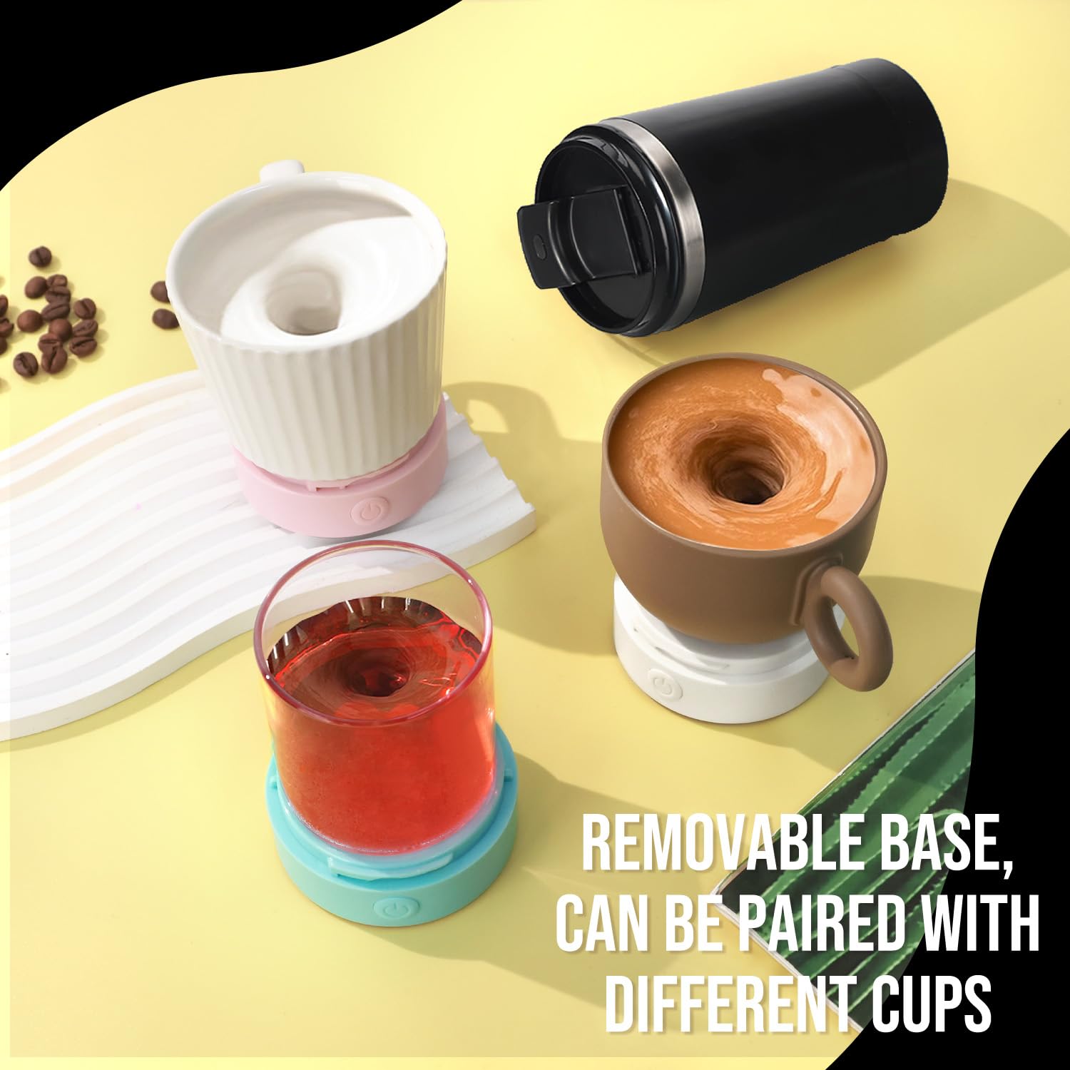 Hatisan detachable bottom base for versatile use with various cups