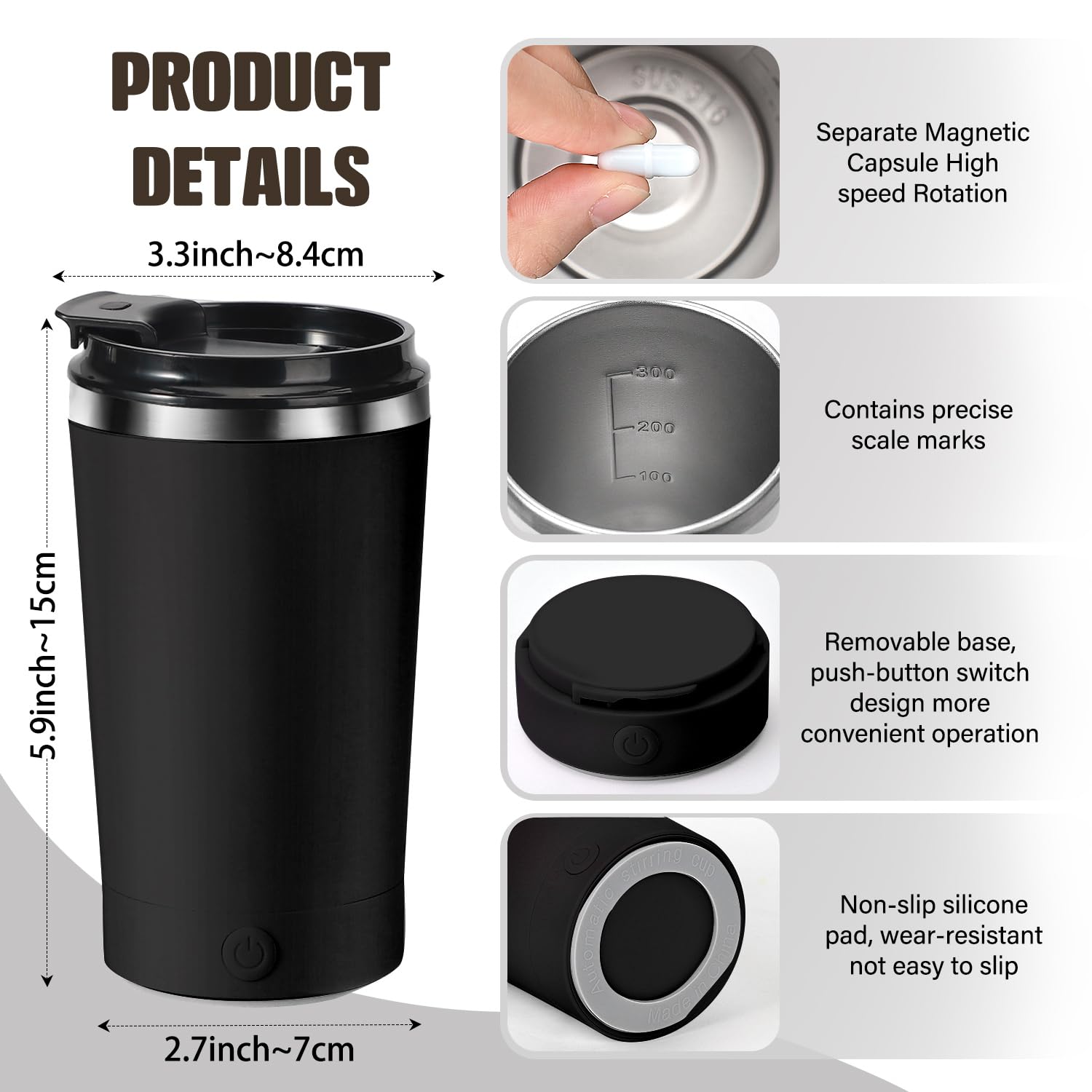Hatisan non-slip silicone base keeps mug steady