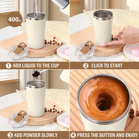 Hatisan USB-C rechargeable stirring mug for cordless convenience