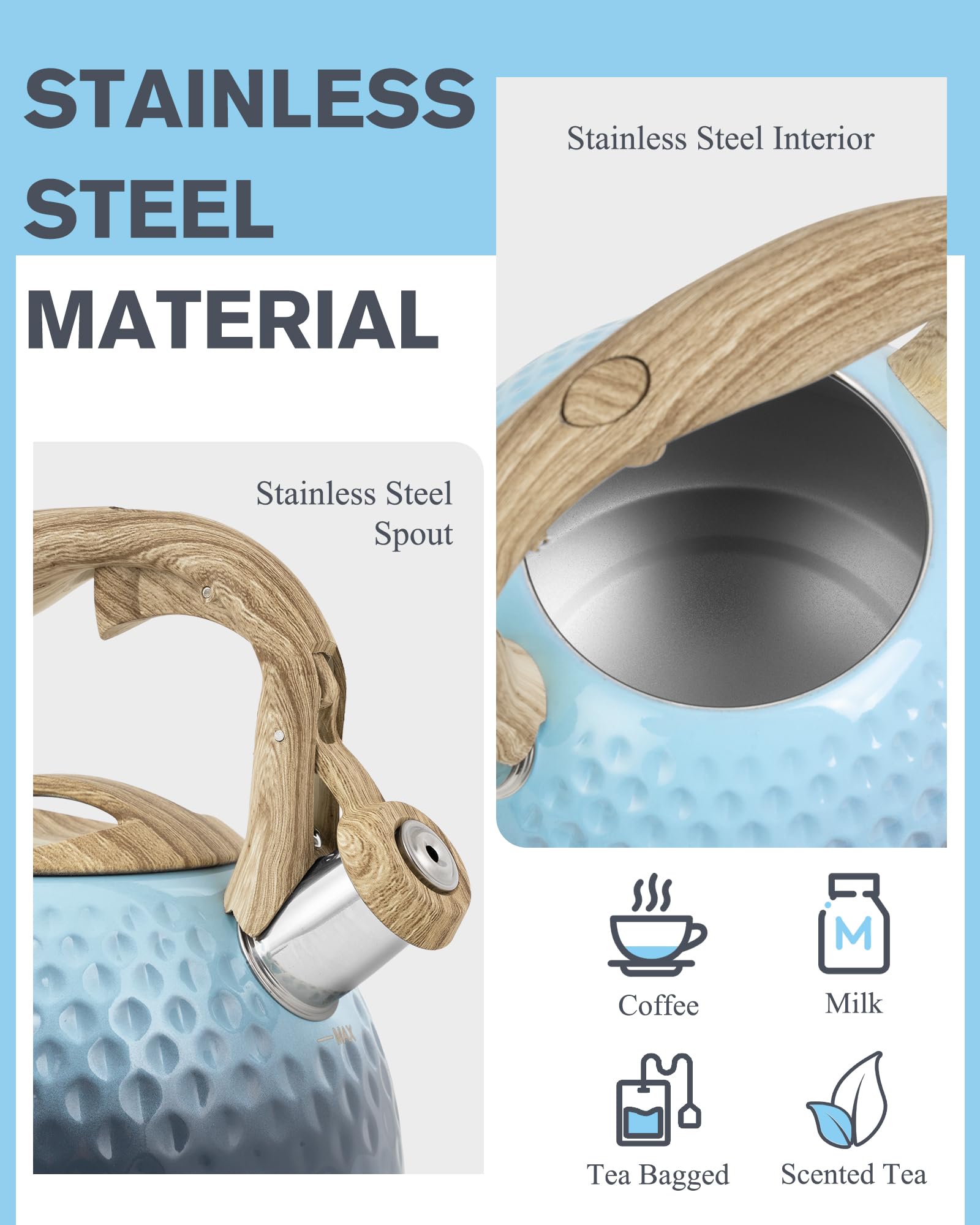 Hauce Radio kettle induction-compatible for versatile stovetop use.