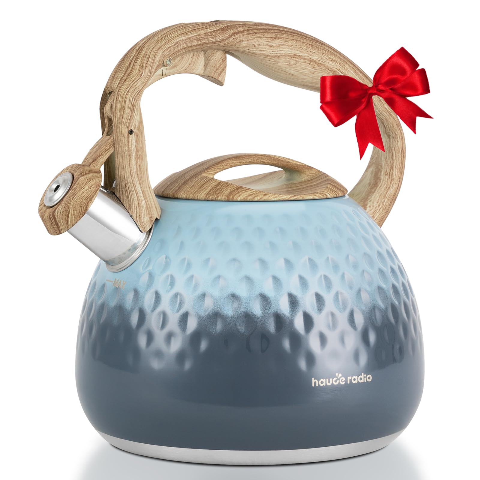Hauce Radio tea kettle with loud whistle signals boiling readiness.