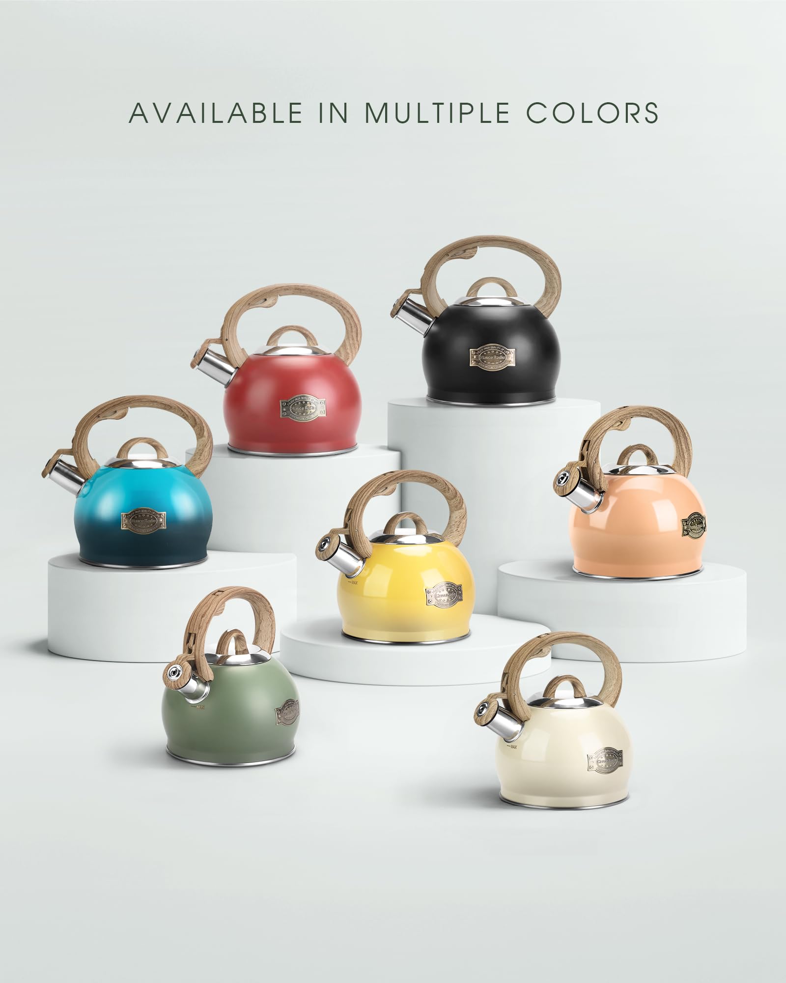Hauce Radio Tea Kettle ergonomic spout and control button aid pouring.