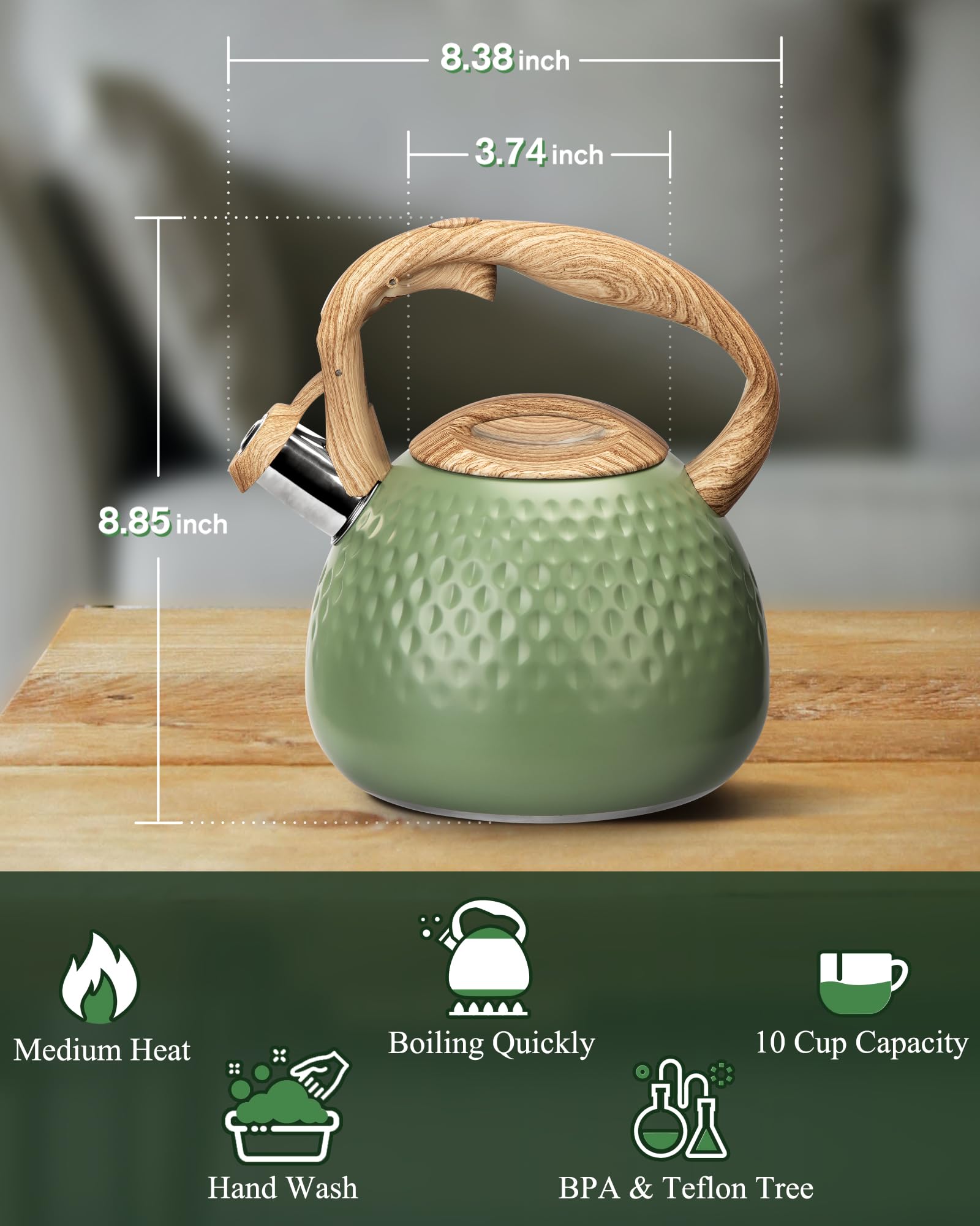 Hauce Radio tea kettle on induction or gas stove, versatile kitchen tool