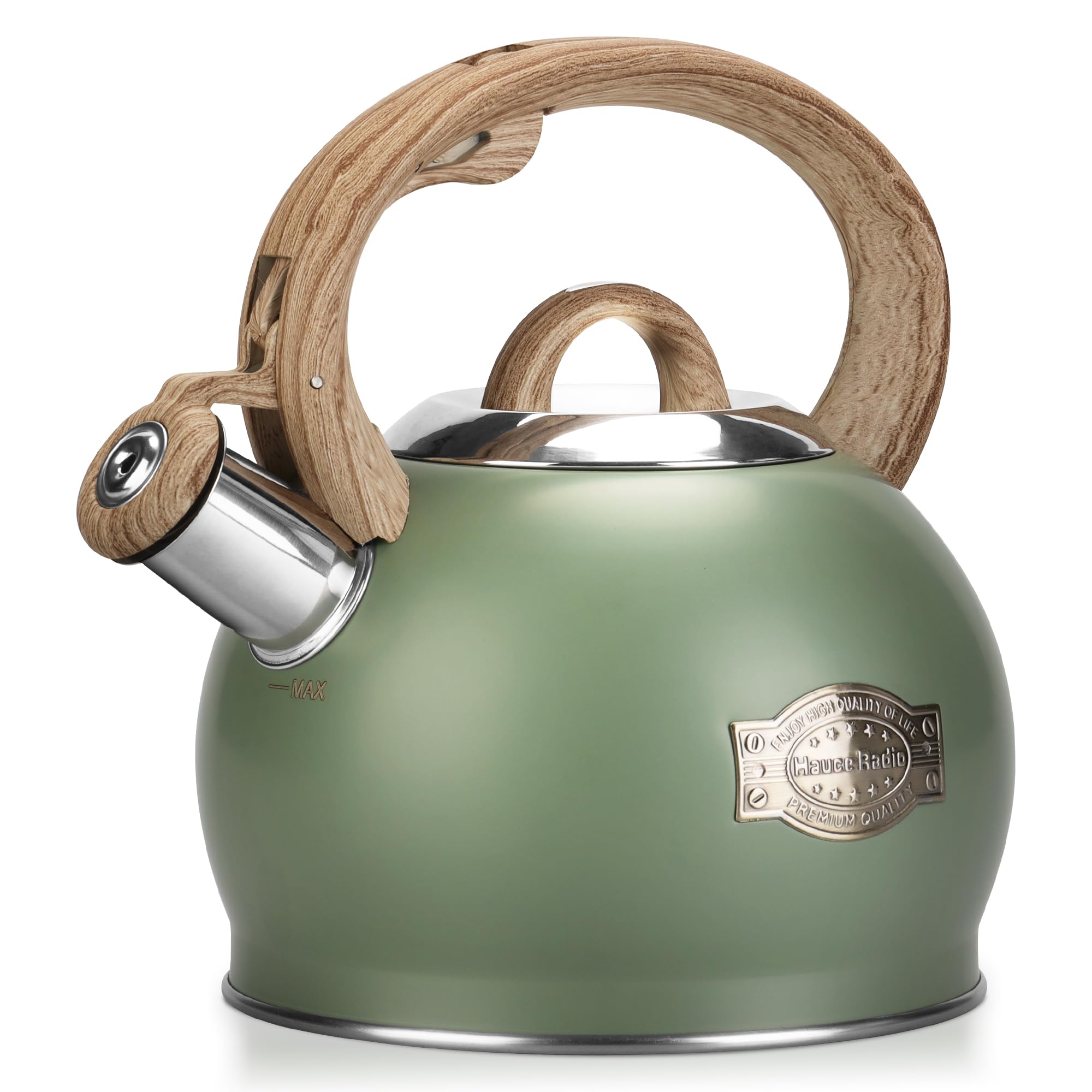 Hauce Radio Tea Kettle stovetop 2.1-quart capacity for family tea moments.