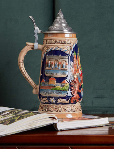 HAUCOZE Bavarian castle relief mug adds decorative flair to any display