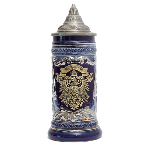 HAUCOZE beer stein mug with German eagle medallion for authentic celebrations.