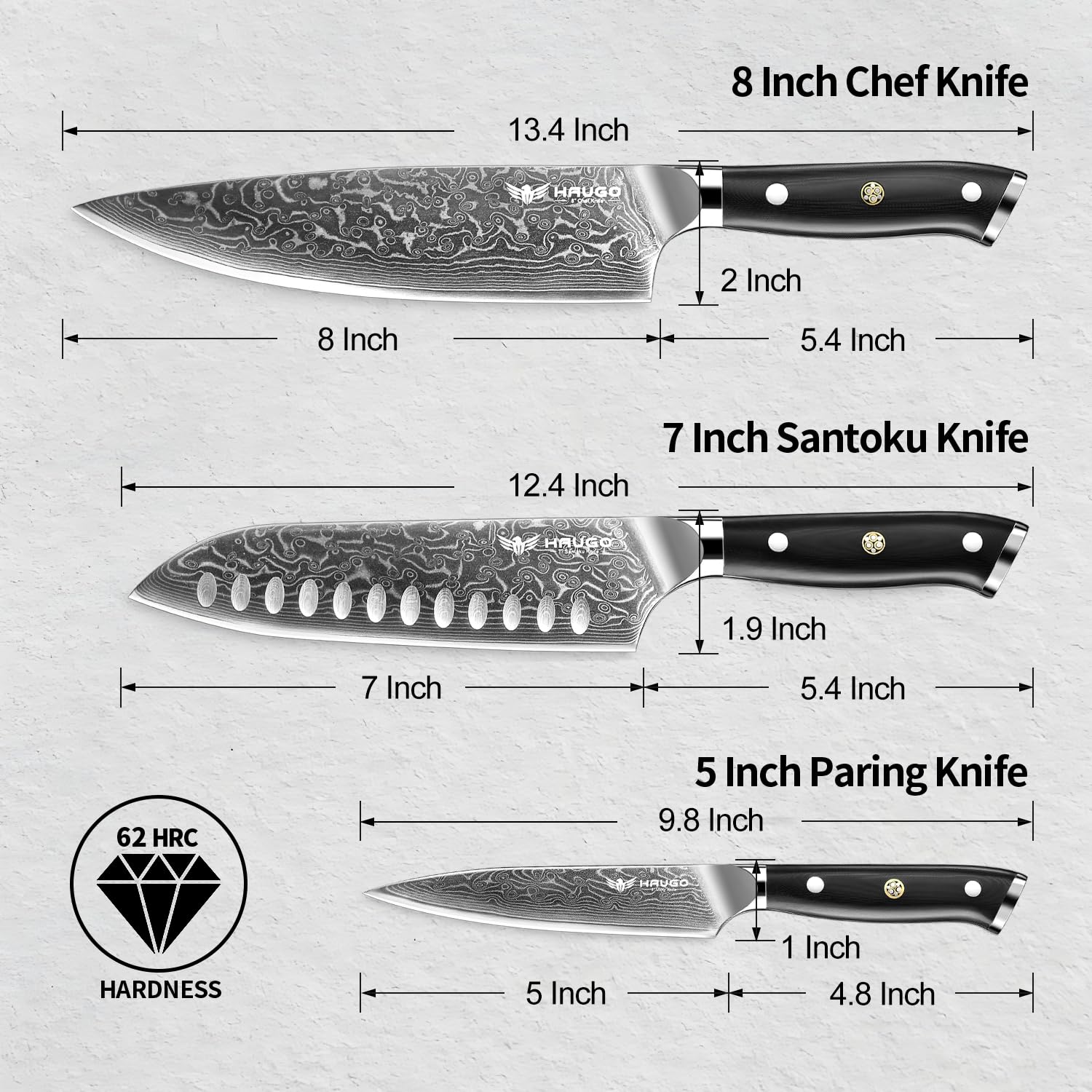 Haugo 7-inch Santoku knife for versatile chopping and slicing