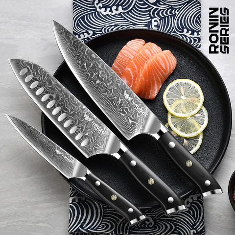 Haugo 8-inch chef knife in Damascus set, ideal for daily prep