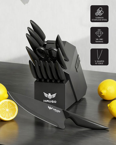 Haugo ergonomic non-slip handle provides secure grip during long prep sessions.