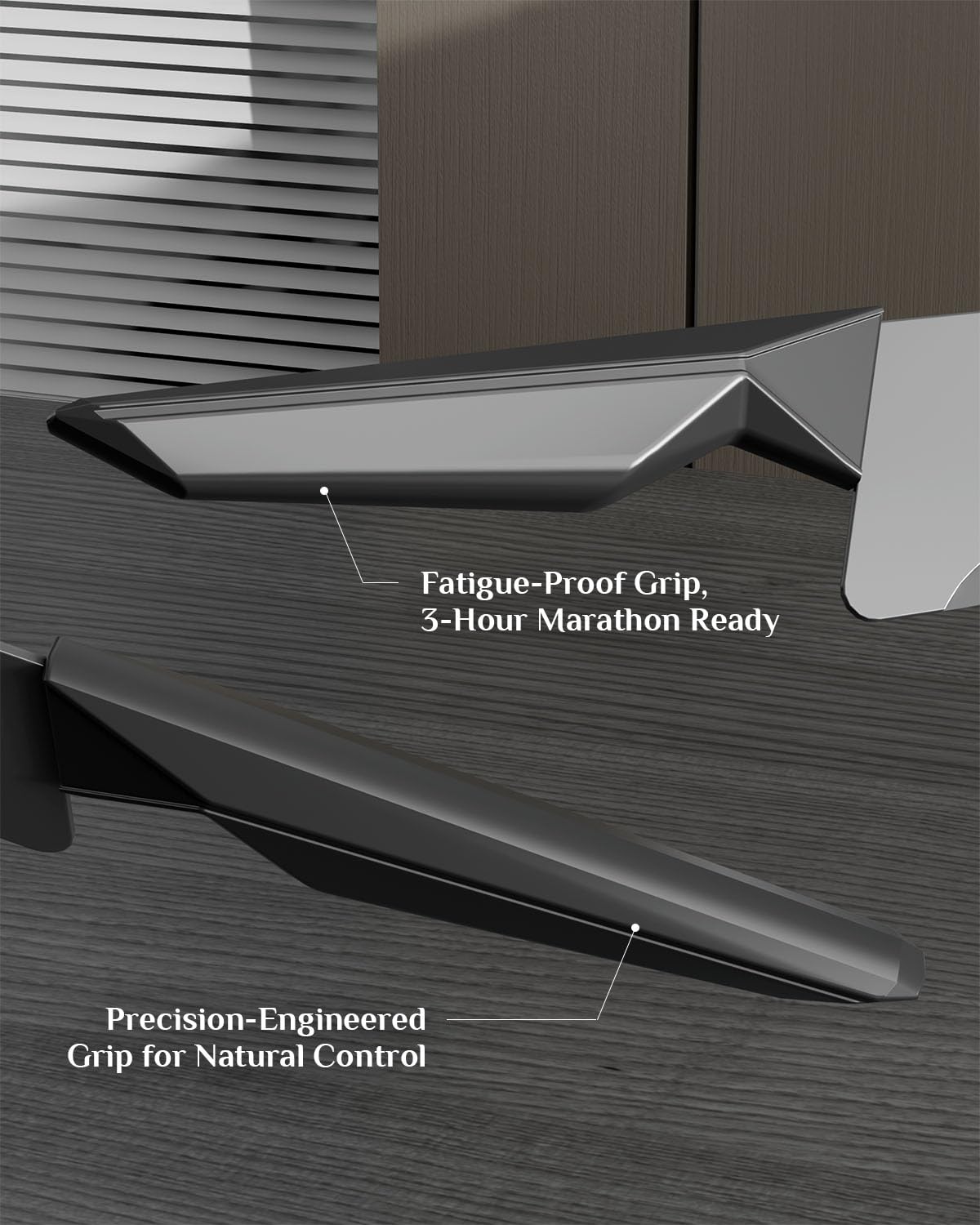 Ergonomic non-slip handles provide comfortable grip during prep tasks