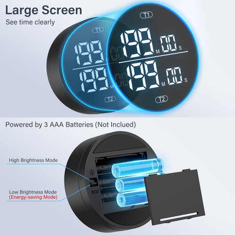 HAUKINIX timer compact black unit ready for kitchen counter