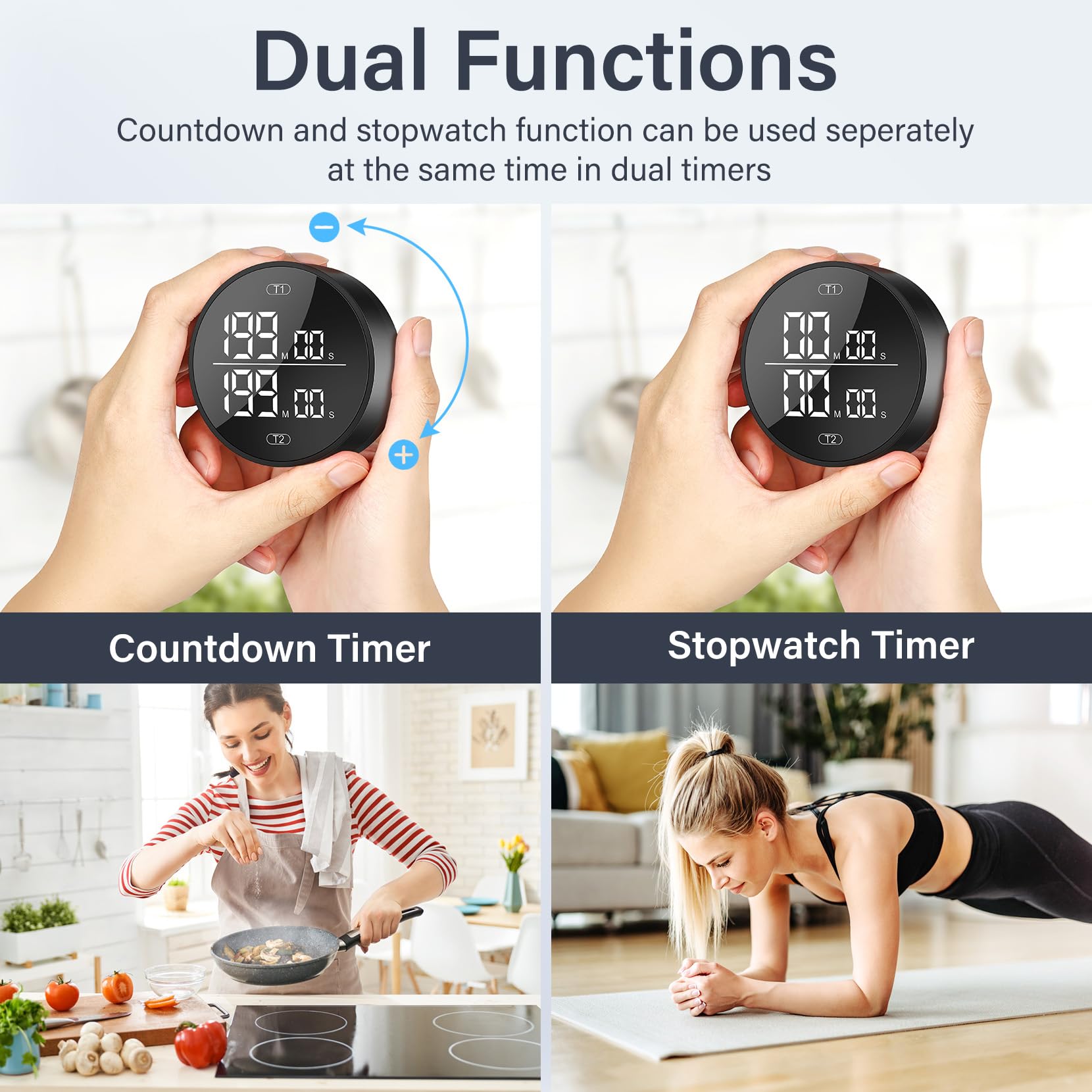 HAUKINIX timer magnetically mounted on fridge for convenient access
